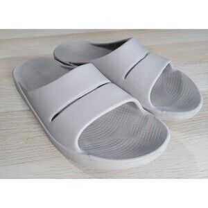 Oofos OOahh Recovery Slide Sandals Nomad Beige Womens Size 13 Mens 11 Shoe